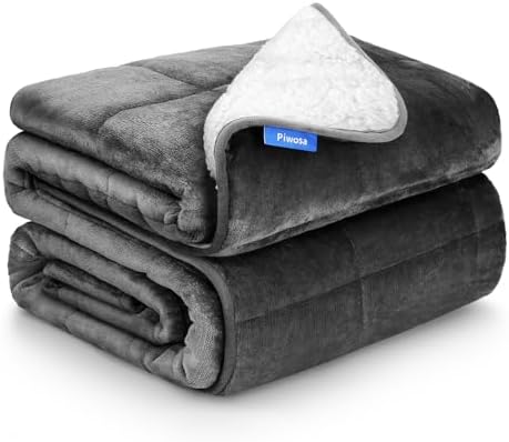 Weighted Blanket 17 Pounds 60x80 inches, Sherpa Fleece Throw Blanket Queen Size with Soft Plush Flannel Top, Fuzzy Fluffy Cozy Warm and Thick Heavy Blanket for Winter by Unknown