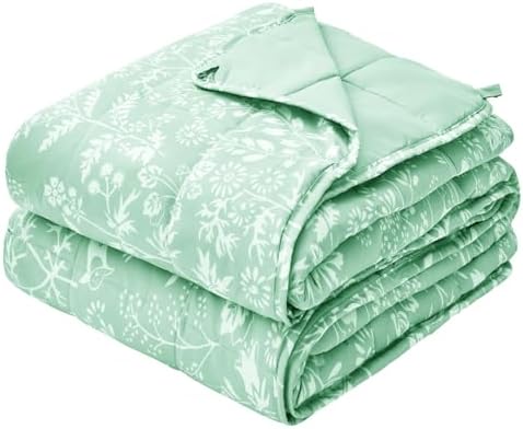yescool Weighted Blanket for Adults (15 lbs, 60" x 80", Cerulean) Cooling Heavy Blanket for Sleeping Perfect for 140-160 lbs, Queen Size Breathable Blanket with Premium Glass Bead, Machine Washable by yescool