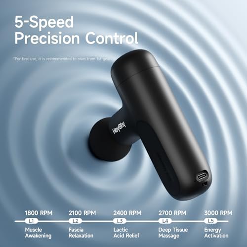 HEYCHY Super Mini Massage Gun Deep Tissue Portable Muscle Massager, 3000RPM - Image 4