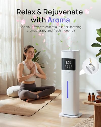 Humidifier Large Room, 2.1Gal/8L Cool Mist Humidifiers for Bedroom 500 sq ft, Humidifiers for Home with Essential Oil Diffuser, Top Fill Quiet Humidifier for Baby Nursery Office Plants, White - Image 5