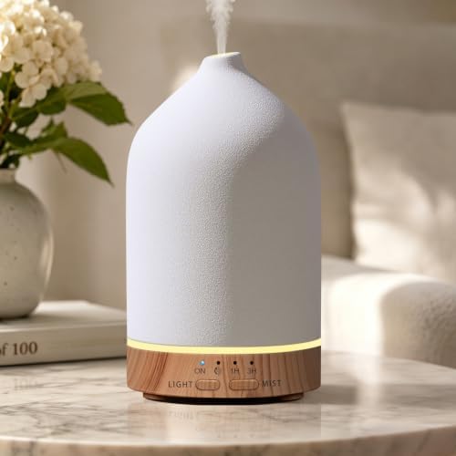 URPOWER 180mL Ceramic Essential Oil Diffuser Aromatherapy Diffuser for Home by URPOWER