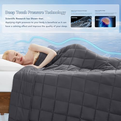 Topcee Weighted Blanket for Adults (15 lbs, 48" x 72") Twin Size Soft Cooling Heavy Blanket Sleeping, Apply to 130-160 lbs Body, Thick Breathable Blanket with Glass Bead, Easy Care - Image 3