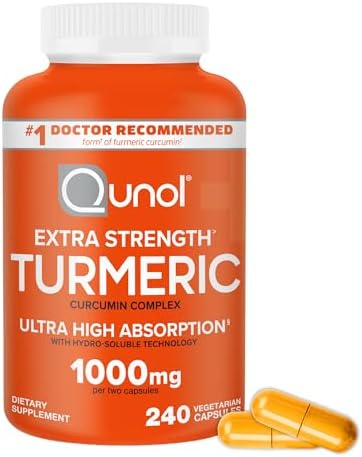 Qunol Turmeric Curcumin 1000mg, Ultra High Absorption Supplement, 250 Count by Qunol