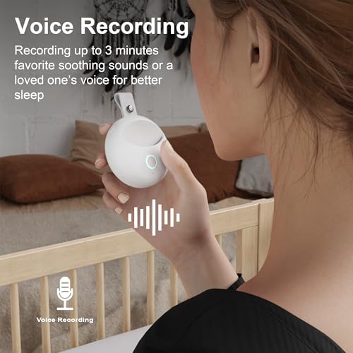 Portable Sound Machine for Baby - Smart Cry Detection Small White Noise Sound Machine, 6 Soothing Sounds, Smart On/Off, Night Light, Recording, Registry Gift Baby Sleep Machines - Image 5