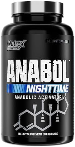 Nutrex Research Anabol Nighttime Sleep Support Supplement and Anabolic Muscle Builder for Men Post Workout Recovery Strength and Muscle Growth Capsules Count 60 by NutrexResearch