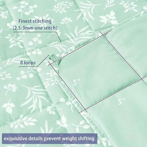 yescool Weighted Blanket for Adults (15 lbs, 60" x 80", Cyan) Cooling Heavy Blanket for Sleeping Perfect for 140-160 lbs, Queen Size Breathable Blanket with Premium Glass Bead, Machine Washable - Image 5