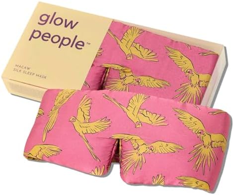 Glow People Silk Sleep Mask – 100% Mulberry Silk Eye Mask for Sleeping, Total Blackout, Cloud-Soft and Adjustable for Beauty Sleep and Travel - Macaw by GlowPeople
