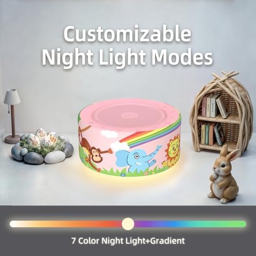 Kipcush White Noise Machine for Baby & Adults, Sleep Sound Machine with 30 Soothing Sounds, 8-Color Night Light, Memory Function, White Noise for Sleeping, Nursery, Office, Travel, Relaxation - Image 5