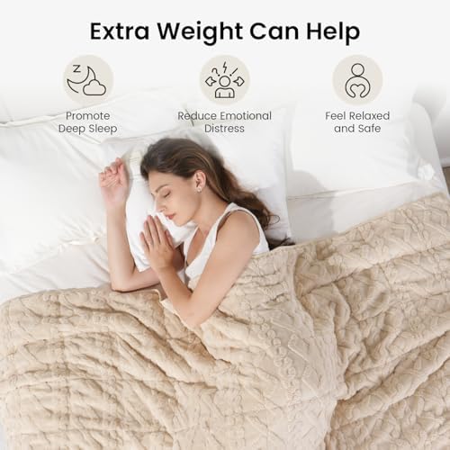 Drewin Weighted Blanket for Adults Full Size 10lbs,Beige,48 x 72 inches - Image 2