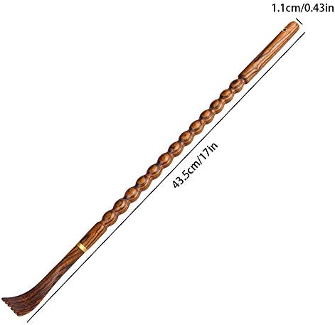 Tomorotec 100% Natural Bocote Wood Back Massager for Itching Relief, Long Sturdy Therapeutic Bamboo Back Scratchers, Body Relaxation Massager - Image 2