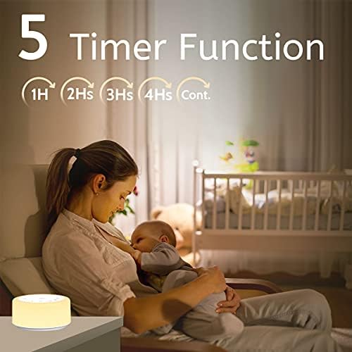Soother Sleep Sound Machine Night Light White Noise Machine with 30 Soothing Sounds & 12 Color Night Lights for Baby Kids Adults Brown Noise Machine with Timer & Continuous Play for Home Travel Office - Image 5