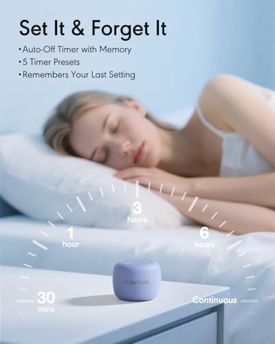 FLOWTUNE Sound Machine White Noise Machine for Baby Adults, 18 Non-looping Sounds, Timer, Memory Function, Portable Sleep Sound Therapy Gift (Purple) - Image 5