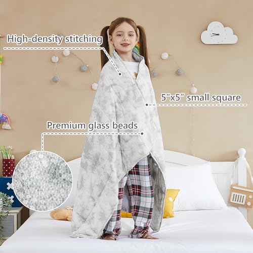 L'AGRATY Weighted Blanket - 40"x60" 7lbs Cooling Breathable Microfiber Material with Glass Beads Small Blanket for All-Season Summer Fall Winter Soft Thick - Image 3