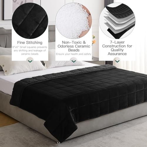 Lofus 15 lbs Weighted Blanket for Adults Twin Size 48" x 72", Black - Image 4