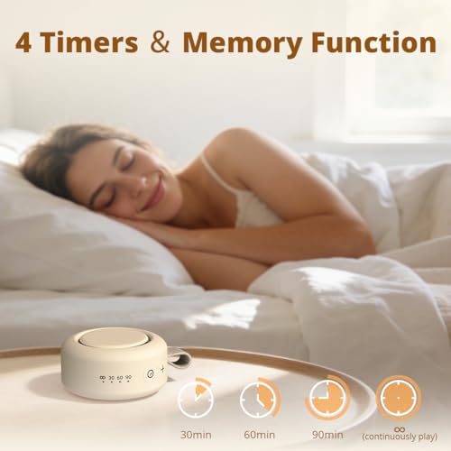Sound Machine Portable White Noise Machine Baby Shushing Sleep Machine with 30 Soothing Sounds for Baby Kids Adults Pets 4 Timers Memory Function Brown Pink Noise Machine for Home Travel Office - Image 4