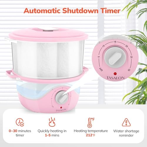 TASALON Pink Hot Towel Steamer for Facials, 5-Min Quick Heating Towel Warmer Machine, Portable Spa Salon Equipment with Aromatherapy for Massage - Image 3