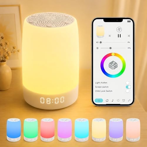Sound Machine, White Noise Machine with 32 Soothing Sleep Sounds, Adjustable Night Light, App Remote Control, Personal Sleep Routine Alarm Clock for Baby Kids Adults by Stareep