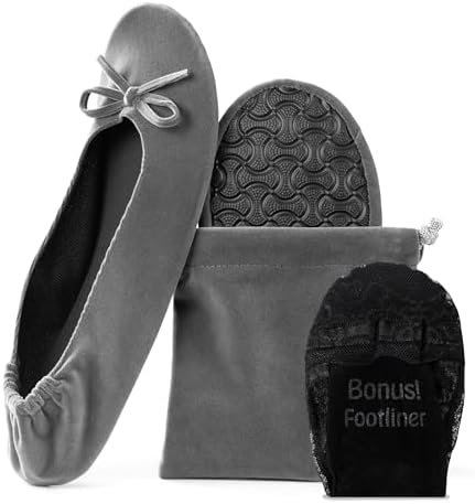 Velvet Foldable Flats for Women, Portable Ballet Shoes for Travel & Events by SilkyToes