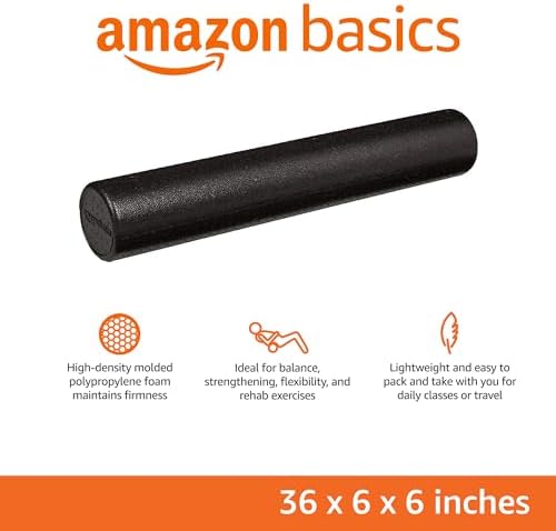Amazon Basics High-Density Foam Roller for Exercise, Stretching and Muscle Recovery, 36 Inches, Black - Image 2