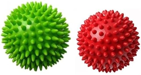 Therapist's Choice® Pack of 2 Spiky Massage Balls, Hard & Soft Combo, Stress Reflexology, Porcupine Sensory Ball Set by Therapist%27s+Choice