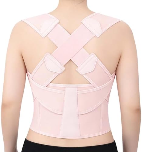 Back Brace Posture Corrector for Women and Men Upgraded Dynamic Traction Correction System Adjustable Shoulder Support Straightener Helps Reduce Upper Lower Back Pain Suitable for Hump Scoliosis Pink Medium by QualityFreedomEmpowerment