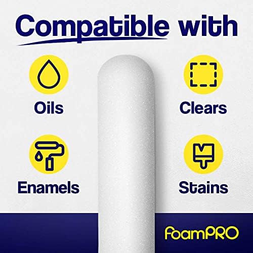 FoamPRO 176, 6” Fine Finish Foam Roller Refills (2 Pack) Foam Paint Roller Covers, Home Painting Supplies & Paint Tools, Mini Roller Refills - Image 4