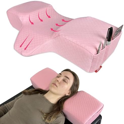 Lash Pillow, Memory Foam Eyelash Pillow for Lash Beds, Pink by XOLLOZ