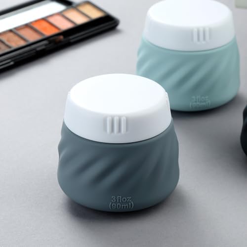 Gemice Silicone Cream Jars TSA Approved Travel Size Containers with Clear Bag, Leak-proof Travel Accessories with Lid for Cosmetic Face Body Hand Cream (4 Pack) - Image 3