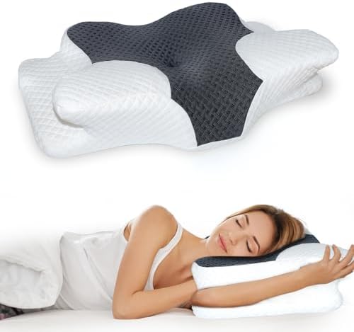 Cervical Pillow for Neck Pain Relief, Hollow Design Memory Foam Bed Pillow for Side & Back Sleepers, Ergonomic Contour Orthopedic Bed Pillow with Adjustable Support by MargGonaMakeyourlifebetter
