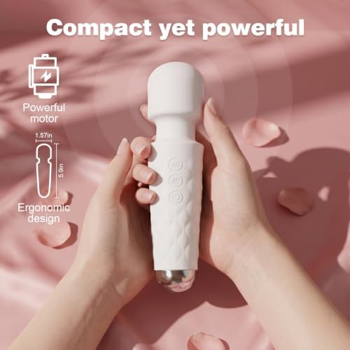 Upgraded Mini Portable Handheld Massager - Multiple speeds and Modes, White - Image 6