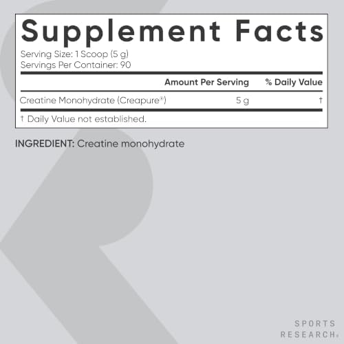 Sports Research® Creatine Monohydrate Powder w/Creapure®, 90 Servings - Image 5