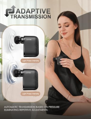 Mini Massage Gun Black- Small Handheld Muscle Massager with Percussion Deep Tissue, 5 Adjustable Vibration Frequency & 3 Interchangeable Heads - Portable Pocket Massage Gun for Gym, Travel - Image 7