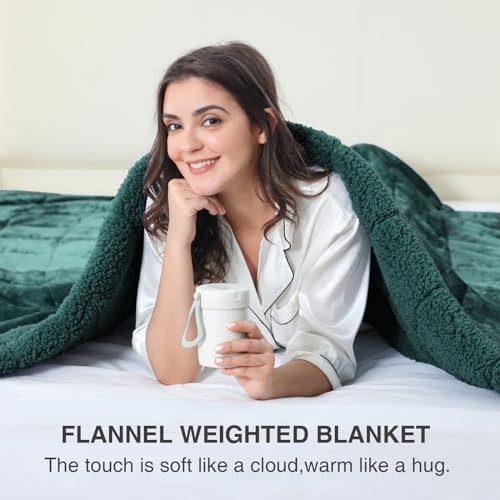 Aemicion Fleece Sherpa Twin Weighted Blanket 15lbs for Adults, Fluffy Soft Warm 48 x 72in Weighted Blanket, Throw Blanket as Birthday Gifts for Teens Women Man Mom-Green - Image 4