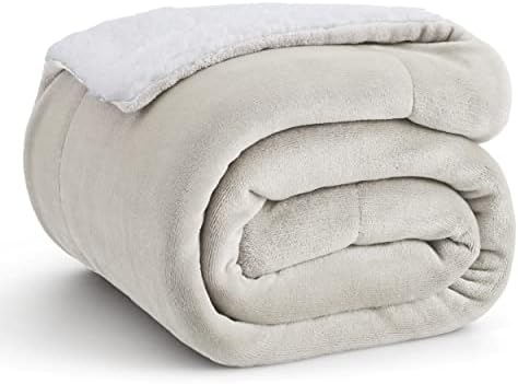 Bedsure GentleSoft Sherpa Fleece Twin Size Blanket for Couch, Non-Heated, Thick and Warm Throw for Women and Men, Soft Fuzzy Plush Twin Blanket for Winter, Linen, 60x80 Inches by Unknown