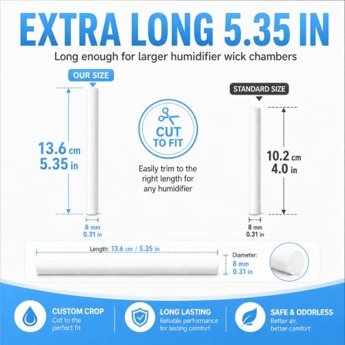 Mudder 24 Pcs Humidifier Stick Filter Refill 5.35'' Air Diffuser Pure Wicks - Image 2