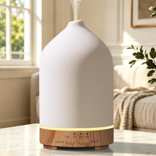 URPOWER 300mL Ceramic Essential Oil Diffuser Aromatherapy Diffuser for Home by URPOWER