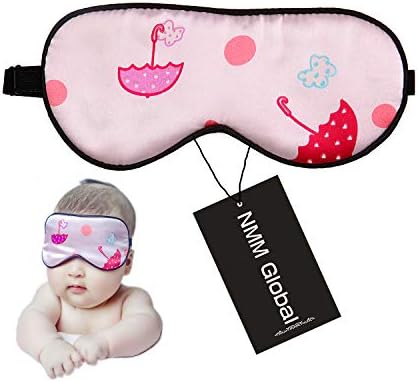 100% Natural Silk Sleep Eye Mask Kids, Cute Night Sleeping Mask with Adjustable Elastic Strap for Newborn (Baby Cute Pink) by NMMGlobal