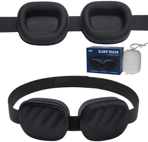 3D Contoured Sleep Mask for Women Men, 100% Blackout, Deep Cups by Fismool