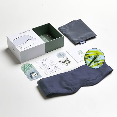 Vesta 100% Bamboo Viscose Sleep Mask, Silky Soft, Adjustable, Full-Size for Total Blackout, Perfect for Sleep, Travel & Nap, Includes Travel Bag and Gift Box (Pacific Blue, Pack of 1) by Vesta