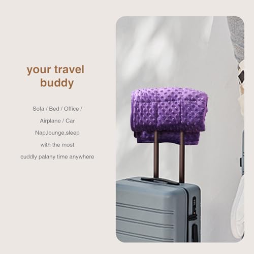 Alomidds Weighted Lap Blanket 7lbs, Cozy Luxury Breathable Weighted Blanket for Adults, Weighted Lap Pad for Travel, Relaxation, Sleeping, Purple, 29" x 24" - Image 6