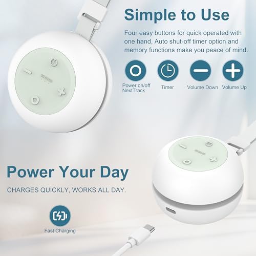 Portable Sound Machine for Baby Kids Adults, USB Rechargeable White Noise Machine with Timer Function,18 Smooth Sounds, 256-Color Changing Mood Light, Memory Function, Sound Therapy for Home, Travel - Image 7
