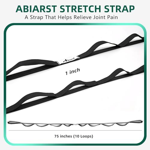 Abiarst Stretching Strap Yoga Straps for Physical Therapy, 10 Loops Non-Elastic Stretch Band for Pilates, Flexibility, Exercise and Gymnastics - Image 3