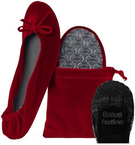 Velvet Foldable Flats for Women, Portable Ballet Shoes for Travel & Events by SilkyToes