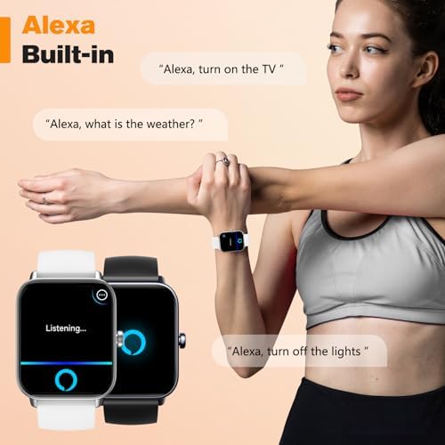 Fitpolo Smart Watch for Men Women,1.8” Touchscreen, Bluetooth Call, Alexa Built-in,24/7 Heart Rate,SpO2 Monitor,Step Counting,Sleep Tracking, IP68 Waterproof Fitness Tracker Watch for Android iPhone - Image 2
