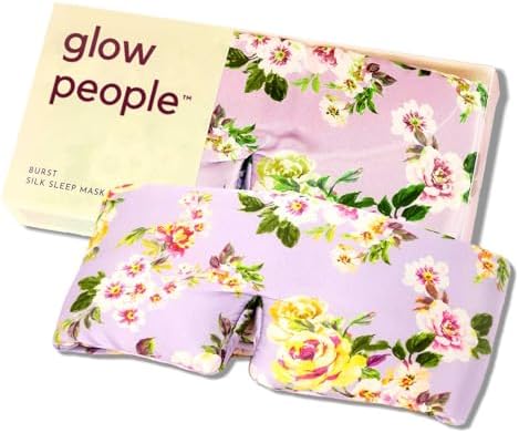 Glow People Silk Sleep Mask – 100% Mulberry Silk Eye Mask for Sleeping, Total Blackout, Cloud-Soft and Adjustable for Beauty Sleep and Travel - Burst by GlowPeople
