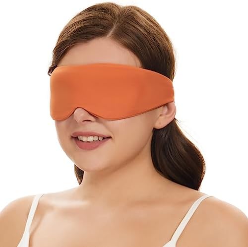 ALASKA BEAR Side Sleeper Sleep Mask, Patented, 100% Blackout, Tangerine - Image 4