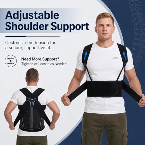 Back Brace Posture Corrector for Men, Adjustable Full Back Support Brace - Image 6