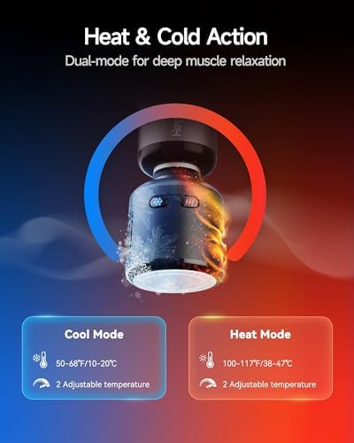 HEYCHY Mini Massage Gun, Deep Tissue Handheld Massager with Heat & Cold - Image 2