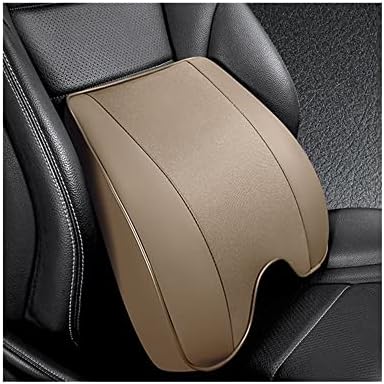 Memory Foam+PU Leather Lumbar Pillow - Car Middle/Lower Back Support Pillow - Suitable for Car Seats, Office Chairs, Recliners, etc. (Beige) by ZLOHPAE
