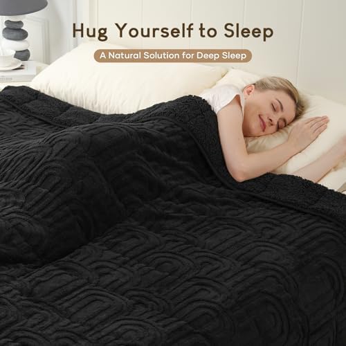 Cottonblue Jacquard Weighted Blanket for Adults 15lbs Twin Size Bed 48"x72" - Image 2